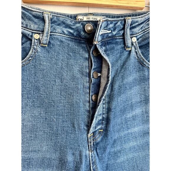 Free People Button Fly Straight leg Fray Style 6185-16515125 Size 31 - Picture 6 of 9